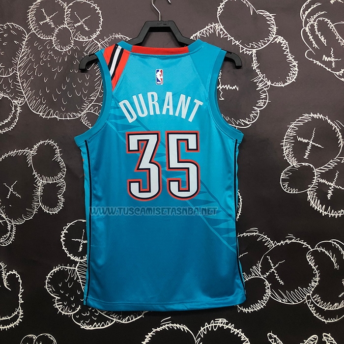 Camiseta Kevin Durant NO 35 Oklahoma City Thunder Ciudad 2018-19 Azul
